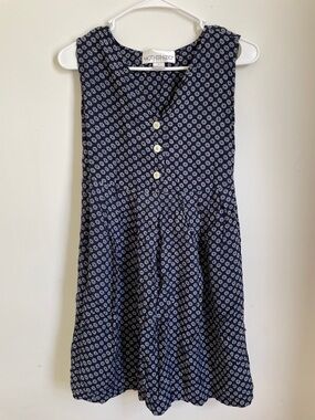Small S Vintage Motherhood Maternity Navy Floral Tunic Top